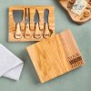 Custom Engraved Logo Cheese Knives with Holder