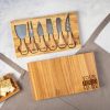 Custom Engraved Logo Cheese Knives with Holder