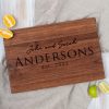 Personalized walnut cutting board.