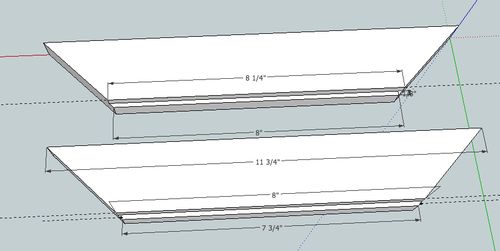 A drawing showing the dimensions of a sheet of paper.