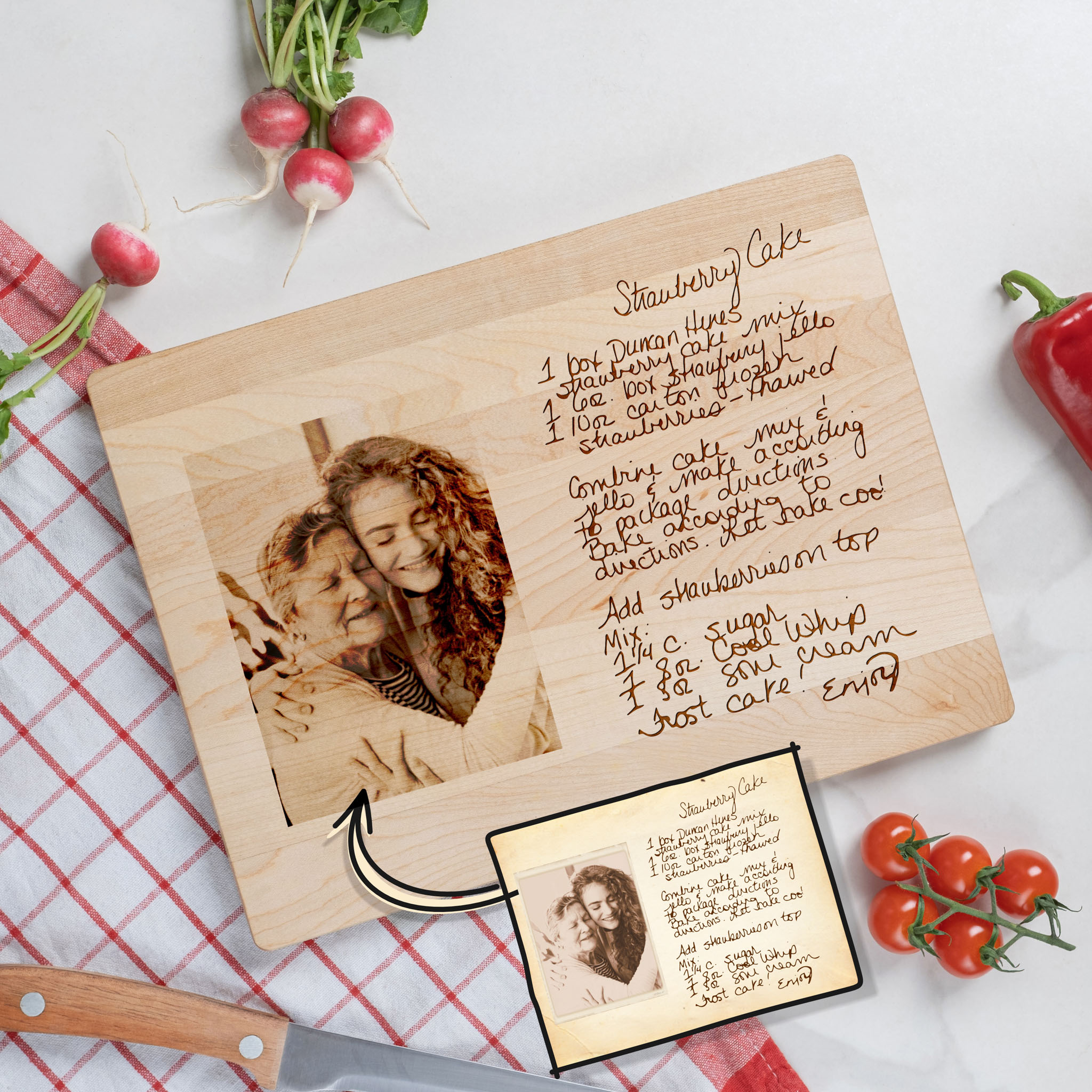 Custom Recipe Cutting Board with Photo