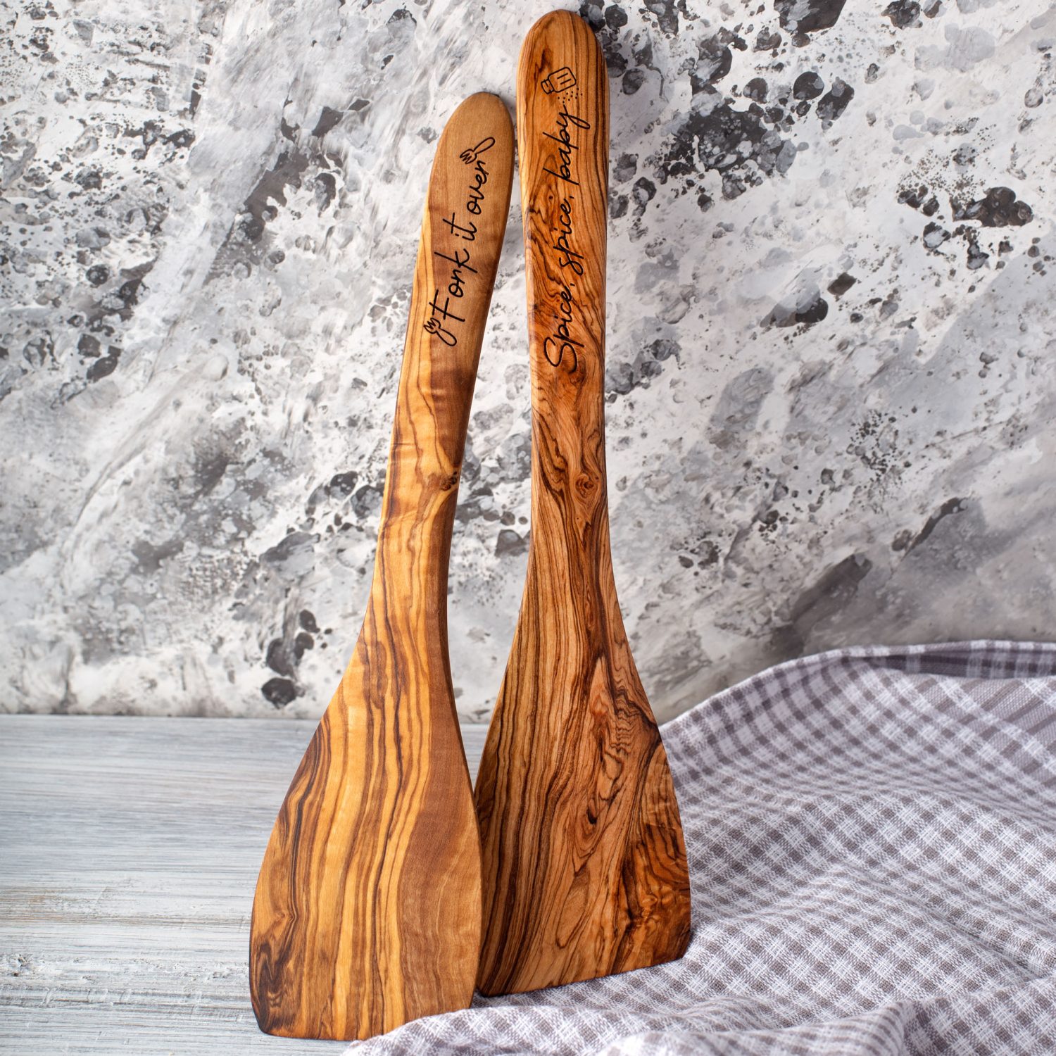 Personalized Wooden Spatulas – Set of 2