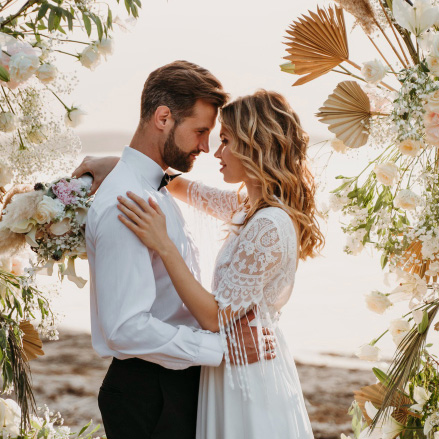 Couple hug while engagement