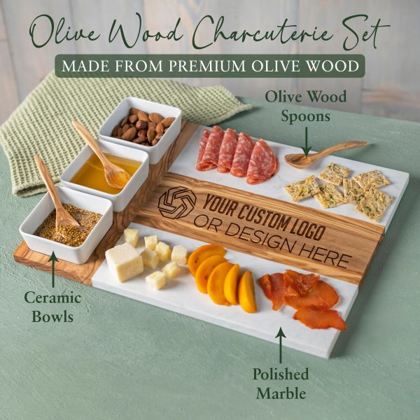Personalized Olive Wood logo cutting boards